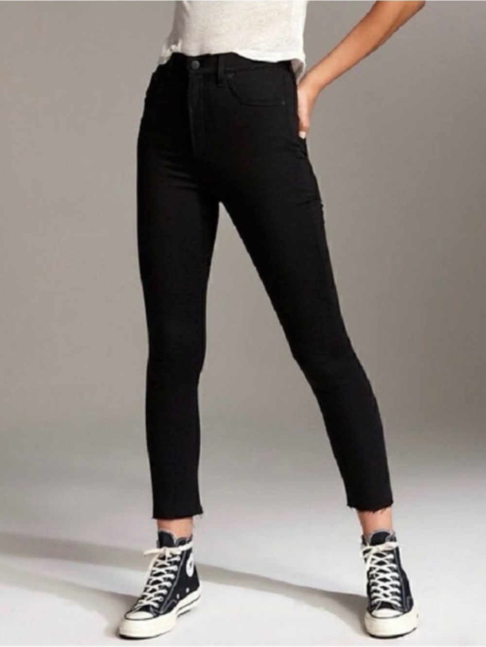 Denim Forum Black The Lola High Rise Skinny Crop Jeans - 30